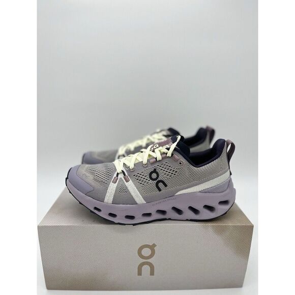 On Running Shoes - On Cloudsurfer Trail Size 6 Womens Seedling Lilac Purple Black Running Shoes